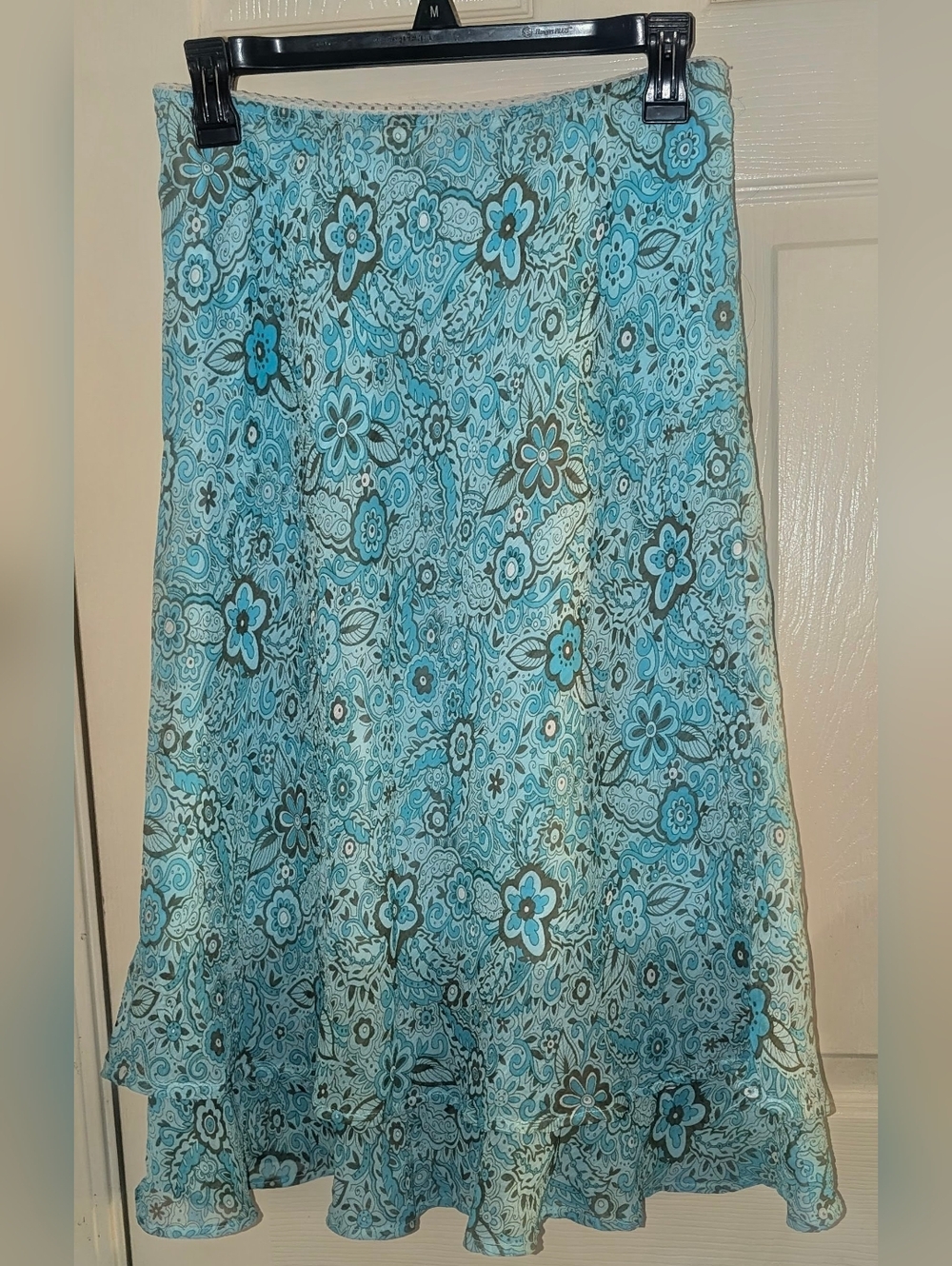 Style & Co. Women's Turquoise Floral Midi Skirt